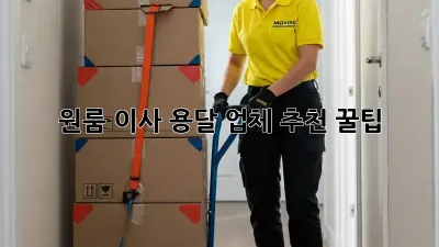원룸 이사? 용달 업체 추천 꿀팁!